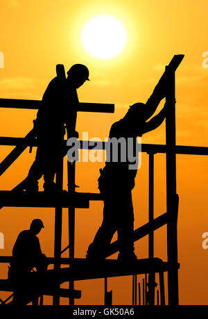 Ponteggio impalcatura silhouette Foto Stock