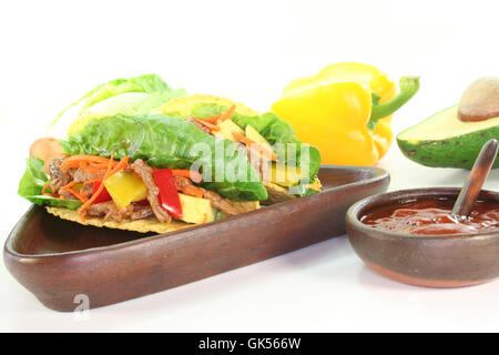 Mexican tacos con carne di manzo Foto Stock