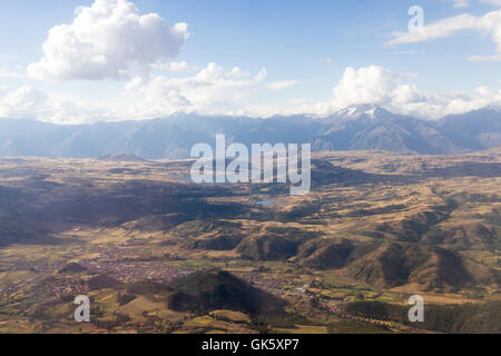 Perù - 11 Maggio : vista aerea delle montagne del Perù da un aereo in volo da Lima a Cusco. 11 maggio 2016, il Perù. Foto Stock