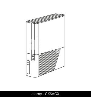 Gioco console computer caso, videogamer scatola per xbox e playstation Illustrazione Vettoriale