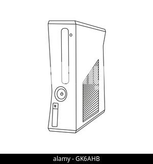 Gioco console computer caso, videogamer scatola per xbox e playstation Illustrazione Vettoriale