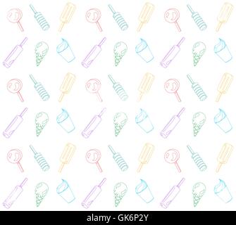 Vector seamless pattern, lo sfondo da diversi gelati Illustrazione Vettoriale