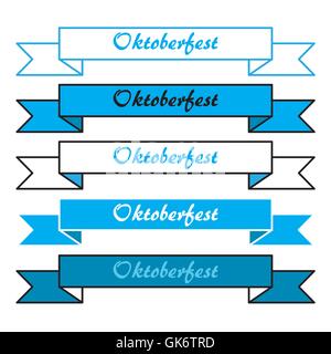 Oktoberfest semplici banner pubblicitari a colori bavarese. Vettore Illustrazione Vettoriale