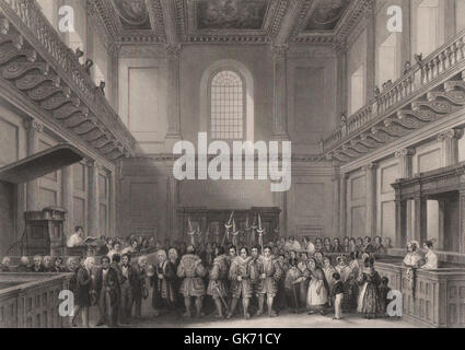 Banqueting House di Whitehall. Distribuzione di Sua Maestà, maundy. Londra, 1841 Foto Stock