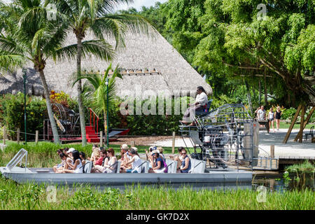 Florida Tamiami Trail, Everglades Florida, zone umide tropicali, habitat, ecosistema, Gator Park, tour in idroscivolante, partenza in idroscivolante, Black Adult, adulti, uomo maschile Foto Stock