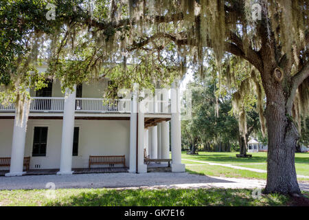 Florida Ellenton, Gamble Plantation Historic state Park, palazzo anteguerra, registro nazionale dei luoghi storici, architettura dorica revivalista, portico, col Foto Stock