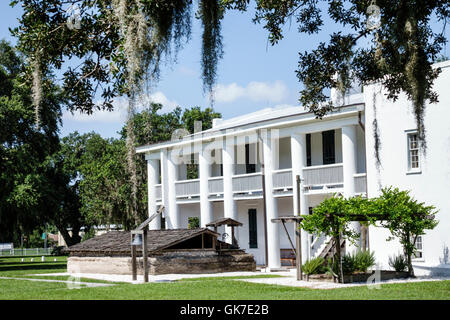 Florida Ellenton, Gamble Plantation Historic state Park, palazzo anteguerra, registro nazionale dei luoghi storici, rivivalista dorico vista ide, colonna, Spanis Foto Stock