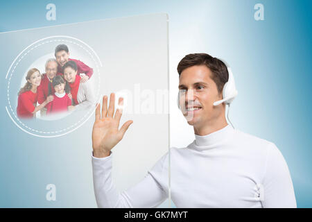 I ricercatori hanno usato high-tech touch-screen Foto Stock