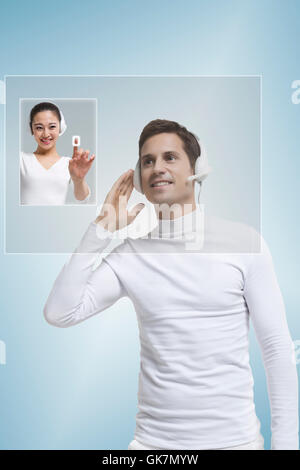 I ricercatori hanno usato high-tech touch-screen Foto Stock