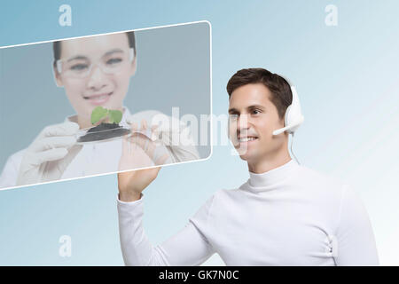 I ricercatori hanno usato high-tech touch-screen Foto Stock