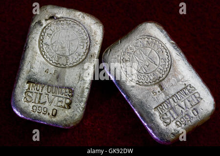 Alaska saggio Mint Bar - 999.0 fine silver bullion lingotti Foto Stock