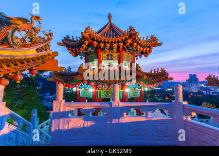 Thean Hou tempio Buddista al crepuscolo, Kuala Lumpur, Malesia Foto Stock