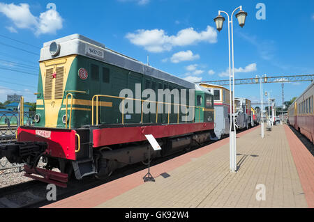 Mosca, locomotiva diesel CHME2 series (smistamento cecoslovacca con trasmissione elettrica) CHME2-120, costruito nel 1961 Foto Stock