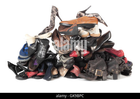 Isolato in pelle scarpe Foto Stock