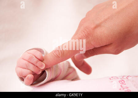 Mano macro close-up Foto Stock