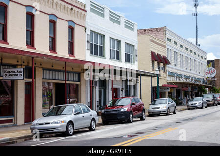 Florida,Sud,Arcadia,centro storico,Oak Street,quartiere di antiquariato,scena stradale,edifici,auto parcheggiate,Old Opera House,negozi,storefront,pittoresco,ma Foto Stock