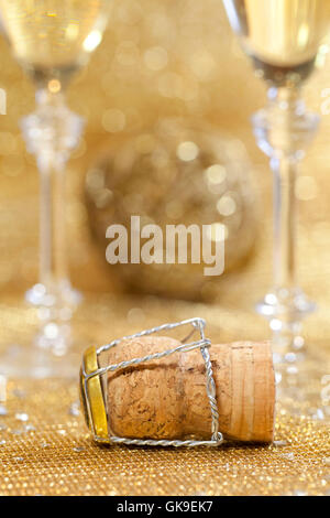 tappi di champagne Foto Stock