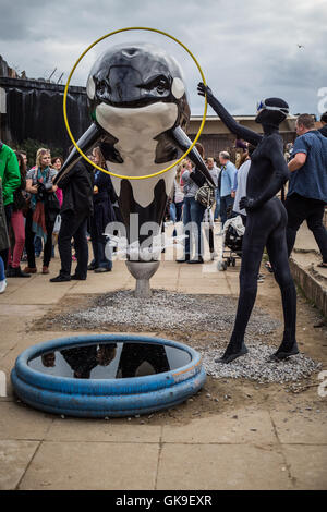 Banksy Dismaland dell esposizione in Weston super Mare Foto Stock