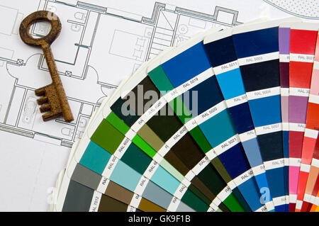Costruzione casa strumenti Foto Stock