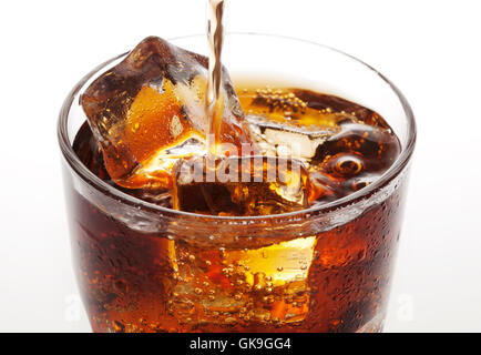 Closeup splash versando Foto Stock