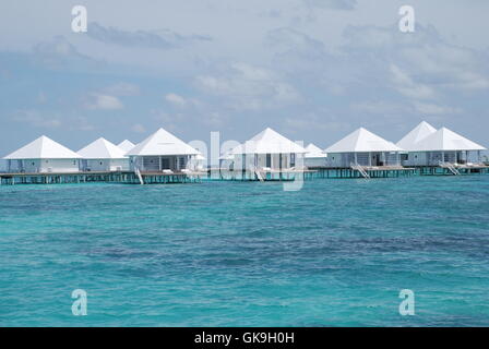 Water Bungalow Maldive Foto Stock