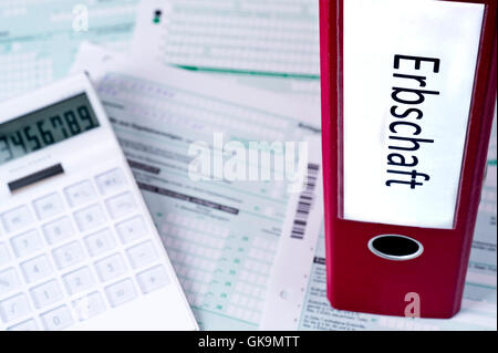 Ritorno fiscale per eredità Foto Stock