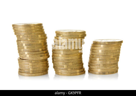 Cambio moneta golden Foto Stock