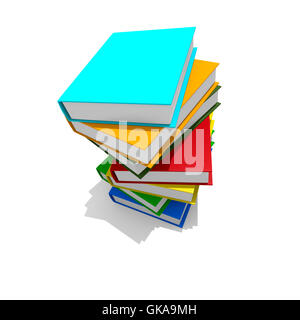 Pila di libri colorati,immagine 3D Foto Stock