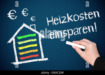 Risparmiare sui costi di riscaldamento! Foto Stock