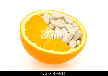 Orange Vitamine Vitamine Foto Stock