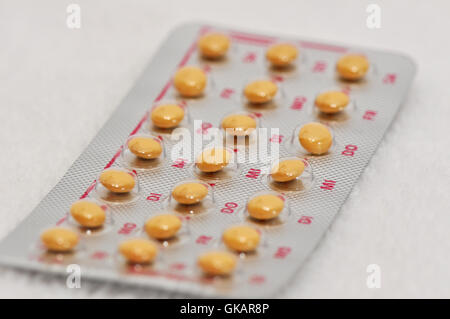 Controllo delle nascite pillole Foto Stock