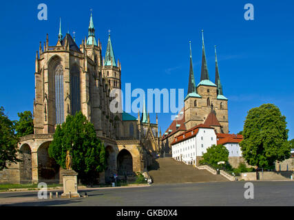 Piazza della Cattedrale di Erfurt Foto Stock