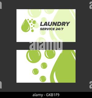 Verde Servizio lavanderia Business card Illustrazione Vettoriale