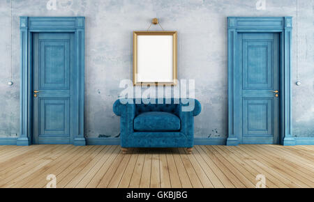 Poltrona vintage della porta Foto Stock