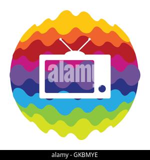 TV color arcobaleno Icona per le applicazioni mobili e Web Illustrazione Vettoriale