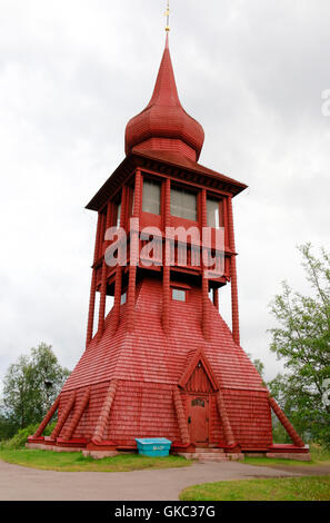 Impressionen: Glockenturm, Kirche di Kiruna, Lappland, Schweden. Foto Stock