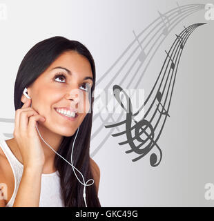 Musica auricolari cuffie Foto Stock