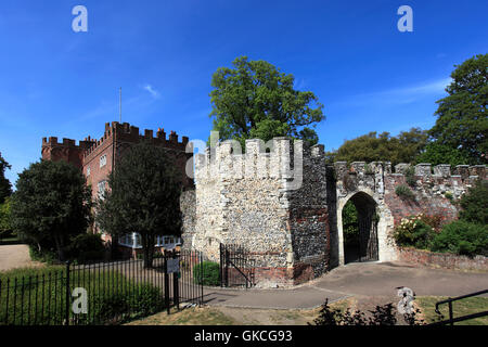 Estate, i giardini del castello, Castello di Hertford Hertford town, Hertfordshire County, England, Regno Unito Foto Stock