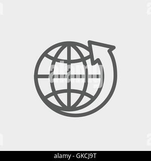 Terra sottile design icona linea Illustrazione Vettoriale