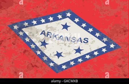 Arkansas State Flag Grunge Illustrazione Vettoriale