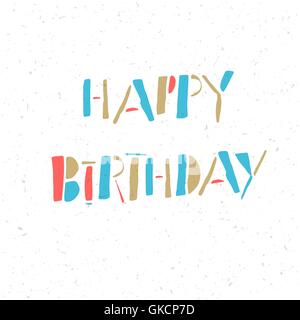 Buon compleanno scritte su carta bianca Texture Illustrazione Vettoriale