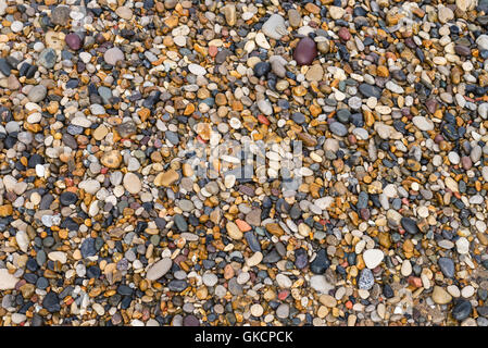 Ciottoli e ghiaia su Seaham Beach, nella contea di Durham, England, Regno Unito Foto Stock