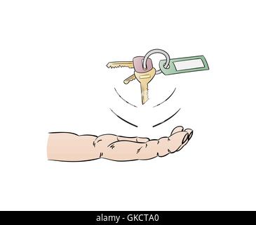 Mano umana e di caduta Illustrazione Vettoriale