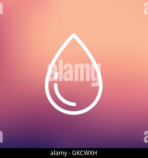 Goccia di acqua sottile Icona di linea Illustrazione Vettoriale