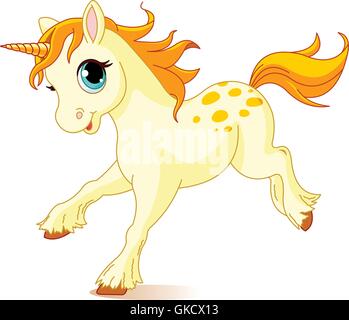 Esecuzione di baby unicorn Illustrazione Vettoriale