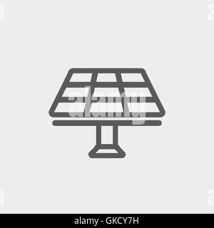 Pannello solare thin line icona Illustrazione Vettoriale