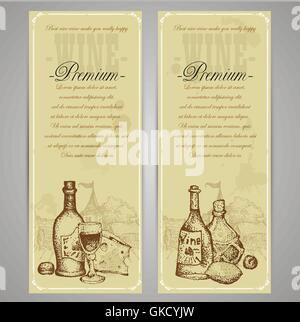 Set di etichette di vino Illustrazione Vettoriale