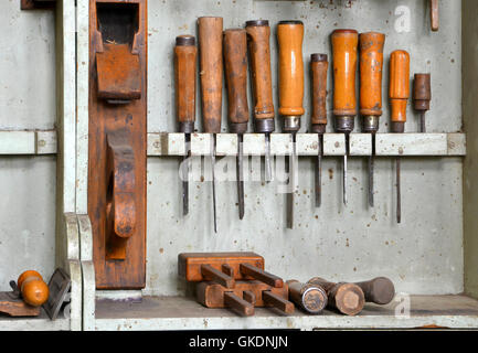 Gli strumenti di un falegname Foto Stock