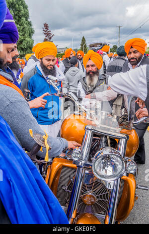 La religione sikh Moto Club, Vaisakhi parata e celebrazioni, Surrey, British Columbia, Canada, Foto Stock