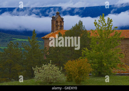 Castello di Javier, Javier, chiesa, Via di San Giacomo, Navarra, Spagna. Foto Stock